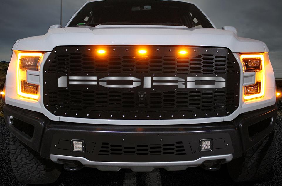 Ford Raptor Grille (2015-2019) FORD Logo - RacerX Customs