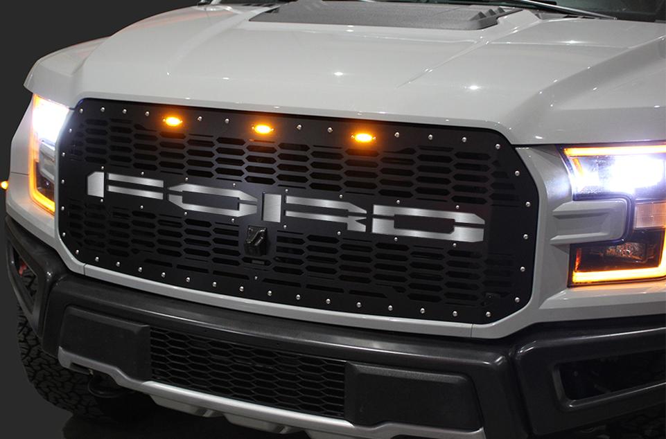 Ford Raptor Grille (2015-2019) FORD Logo - RacerX Customs