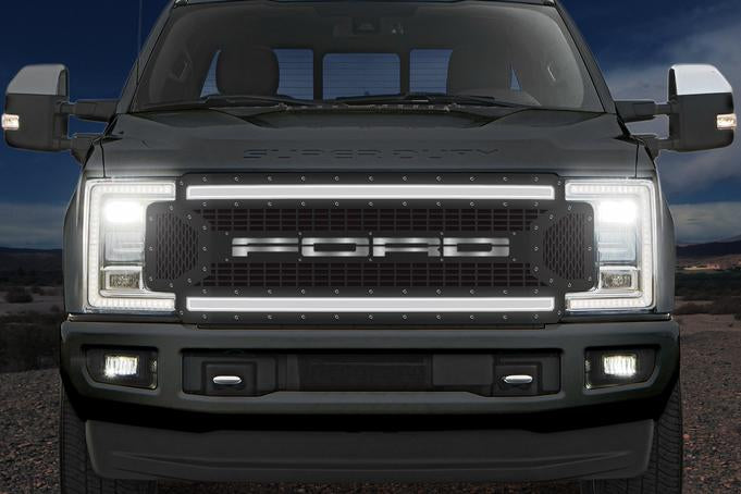 Custom Ford Super Duty Grille (2017-2019) LED, X-Lite - RacerX Customs