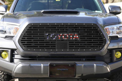 Toyota Tacoma Steel Grille with U.S.A. TOYOTA Logo (2018-2019) - RacerX Customs