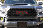 Toyota Tacoma Steel Grille with Red TOYOTA v1 (2018-2019) - RacerX Customs