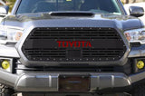 Toyota Tacoma Steel Grille with Red TOYOTA v2 (2018-2019) - RacerX Customs