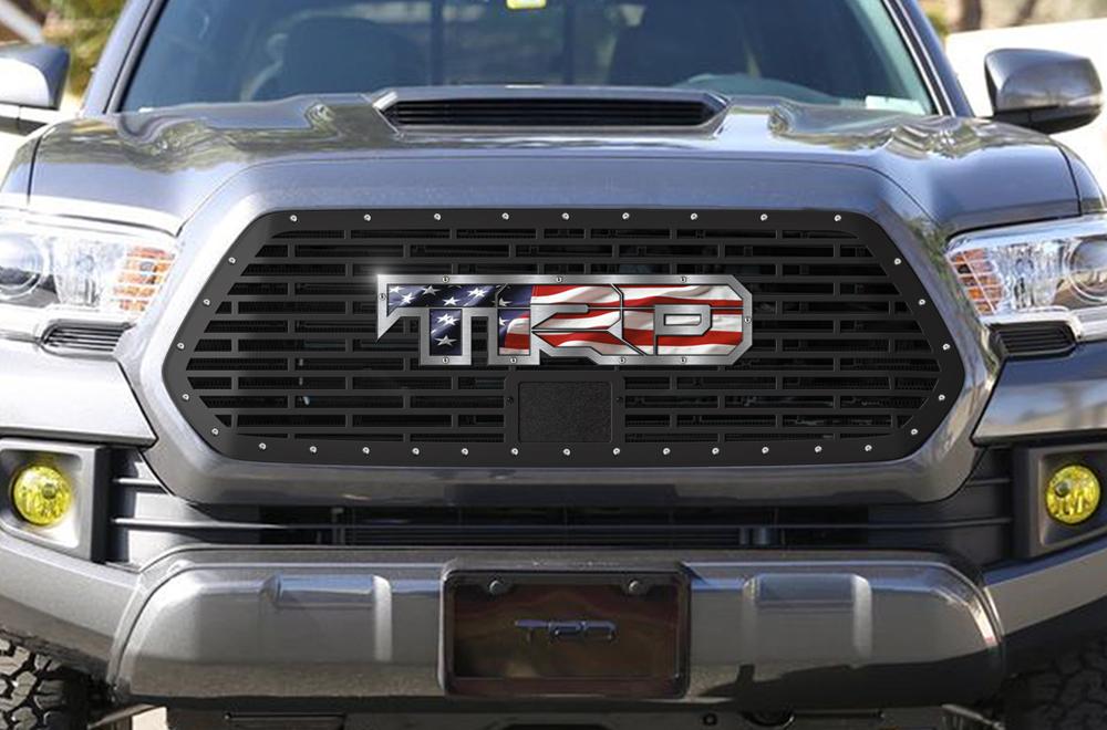 Toyota Tacoma Grille with USA-TRD Logo Outlined in Stainless Steel (2018-2019) - RacerX Customs