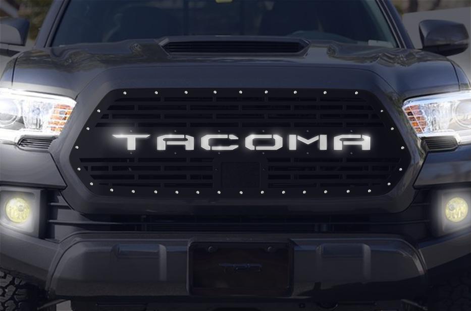 Toyota Tacoma LED X-Lite Grille (2018) TACOMA Logo v2 - RacerX Customs