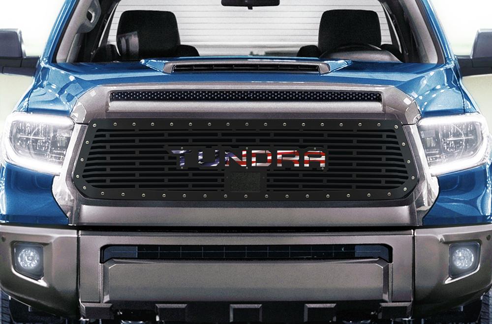 Toyota Tundra Grille (2018-2019) with US FLAG TUNDRA logo - RacerX Customs
