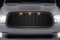 Dodge Ram Steel Grille ('13-'18) BRICK pattern with Raptor-Style Lights - RacerX Customs | Auto Graphics, Truck Grilles and Accessories