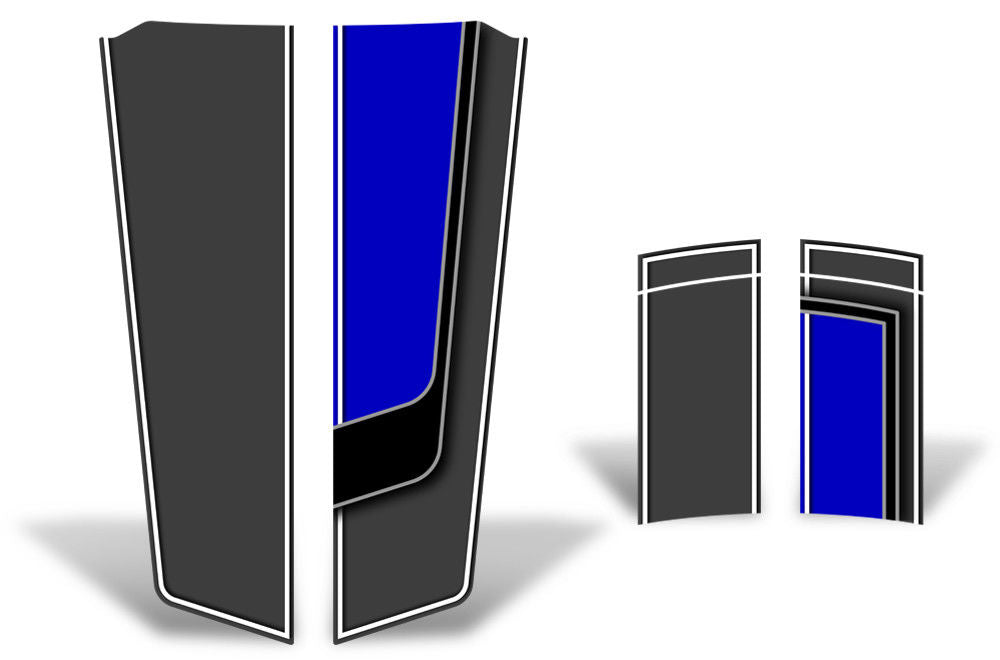 Chevy Camaro Racing Stripes (2010-2015) Blue & Grey - RacerX Customs