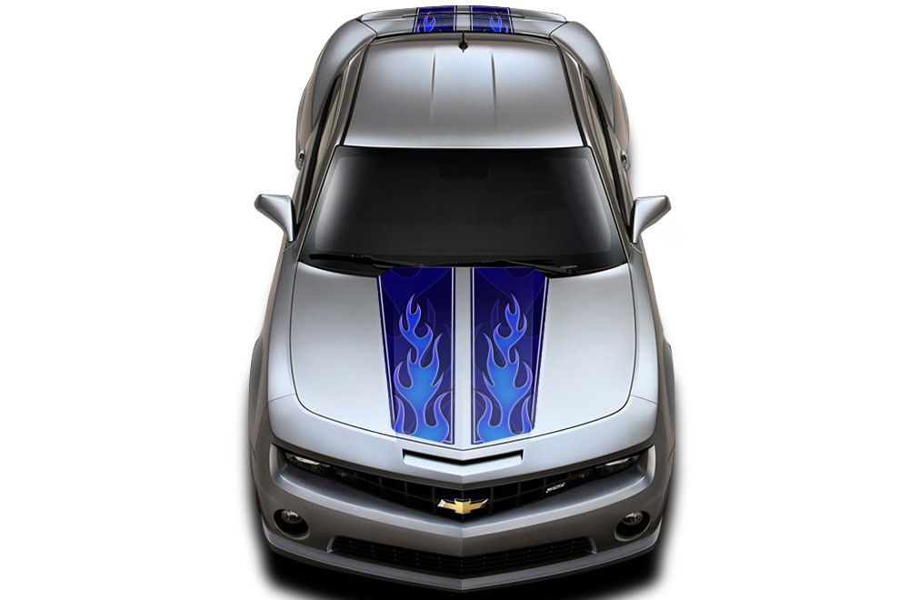 Chevy Camaro Graphics (2010-2015) Stripes with Flames - RacerX Customs