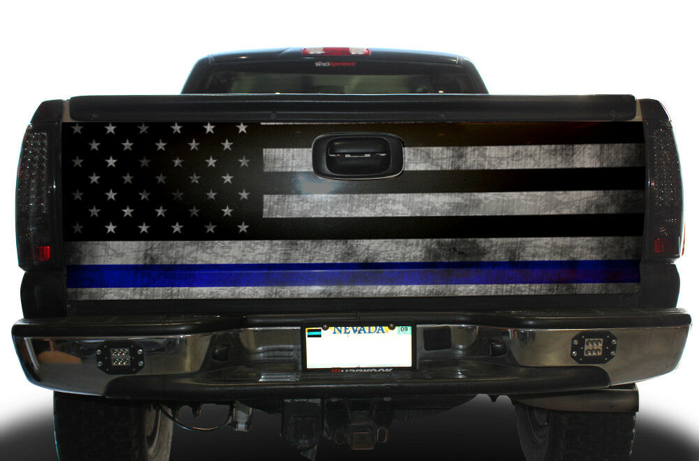 Chevy Silverado Tailgate Wrap (1999-2007) THIN BLUE LINE - RacerX Customs