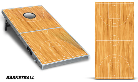 Custom Cornhole Wrap - Thick Decal Graphics - Basketball Court - RacerX Customs
