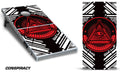 Custom Cornhole Wrap - Thick Decal Graphics - Conspiracy - RacerX Customs