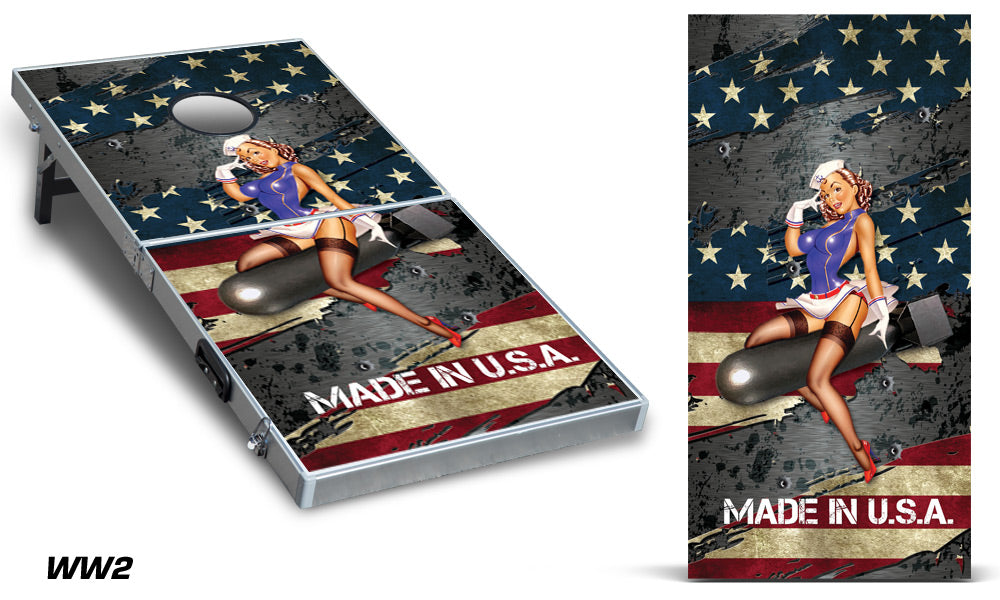 Cornhole Graphics - Thick Decal Graphics - WWII - RacerX Customs
