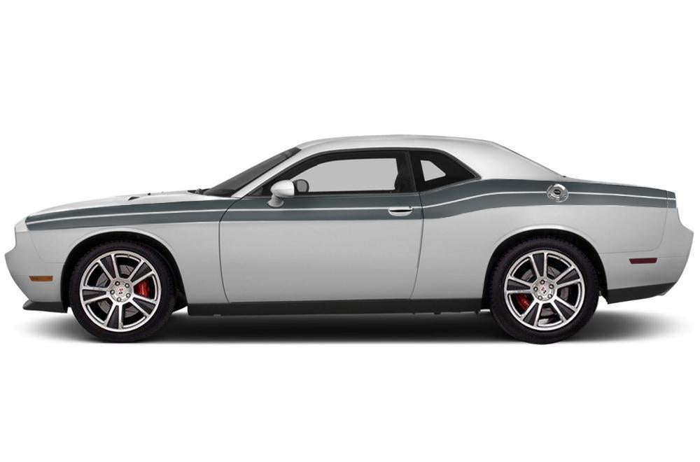 Dodge Challenger Vinyl Stripes Kit ('08-'22) Double Stripes - Gray - RacerX Customs