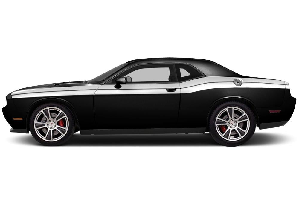 Dodge Challenger Vinyl Stripes Kit ('08-'22) Double Stripes - White - RacerX Customs