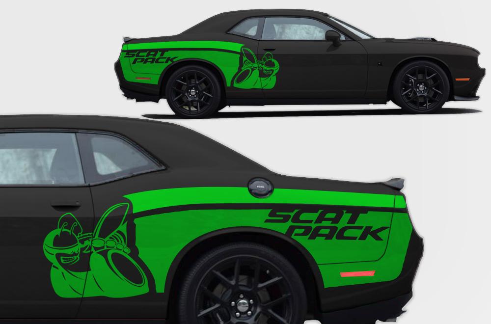 Dodge Challenger Vinyl Wrap Kit (2015-2017) Scat Pack - RacerX Customs