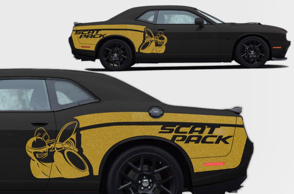 Dodge Challenger Vinyl Wrap Kit (2015-2017) Scat Pack - RacerX Customs