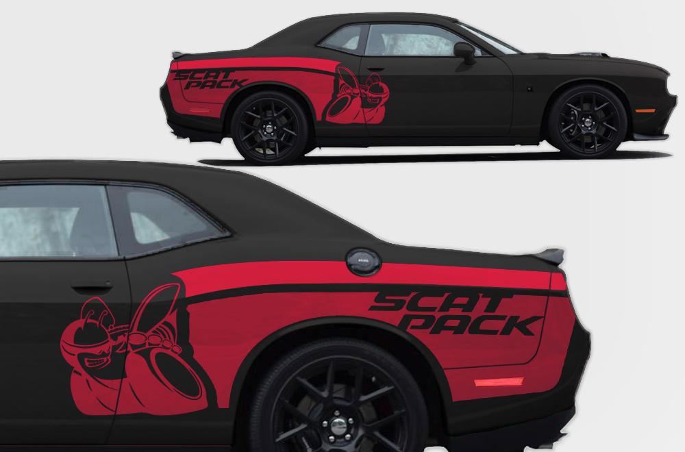 Dodge Challenger Vinyl Wrap Kit (2015-2017) Scat Pack - RacerX Customs