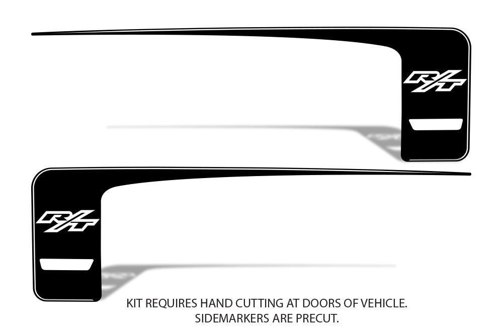 Black RT rear-side stripe decal kit for 2011–2014 Dodge Charger