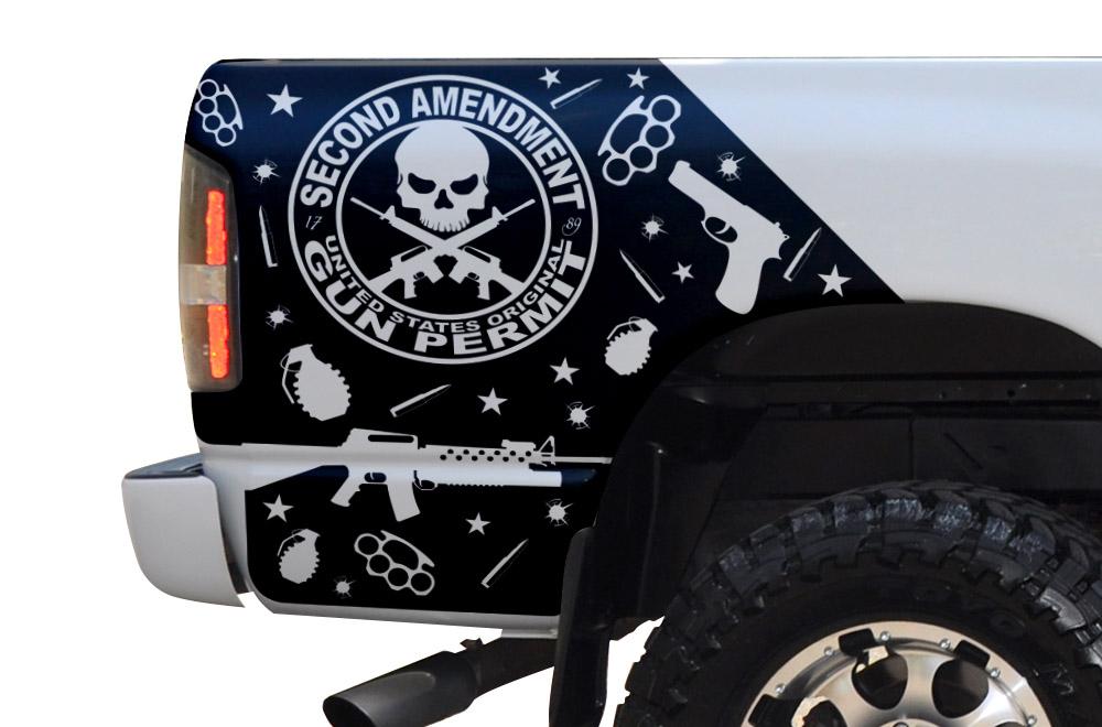 Dodge Ram Quarter-Panel Vinyl Wrap (2002-2008) 2nd Amendment - RacerX Customs