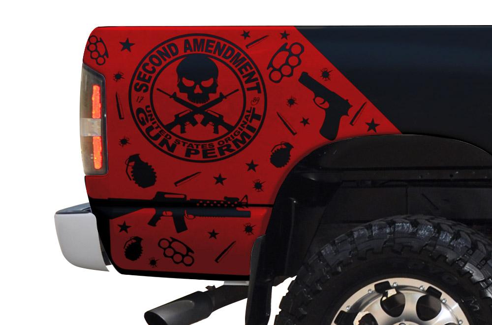 Dodge Ram Quarter-Panel Vinyl Wrap (2002-2008) 2nd Amendment - RacerX Customs