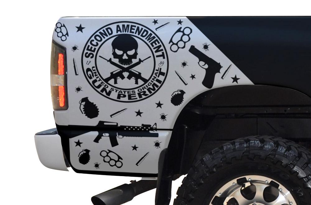 Dodge Ram Quarter-Panel Vinyl Wrap (2002-2008) 2nd Amendment - RacerX Customs