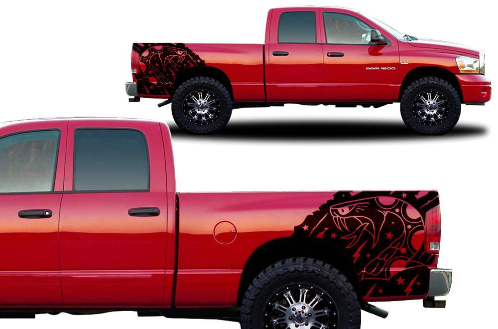 Dodge Ram Quarter-Panel Vinyl Wrap (2002-2008) Snake - RacerX Customs