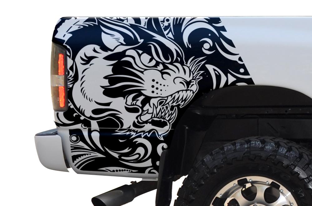 Dodge Ram Quarter-Panel Vinyl Wrap (2002-2008) Tiger - RacerX Customs
