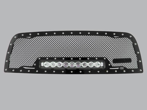 Silscvtt Black Mesh Grille For 2006-2008 Dodge Ram 1500 – Front Hood – Stainless Steel/Plastic