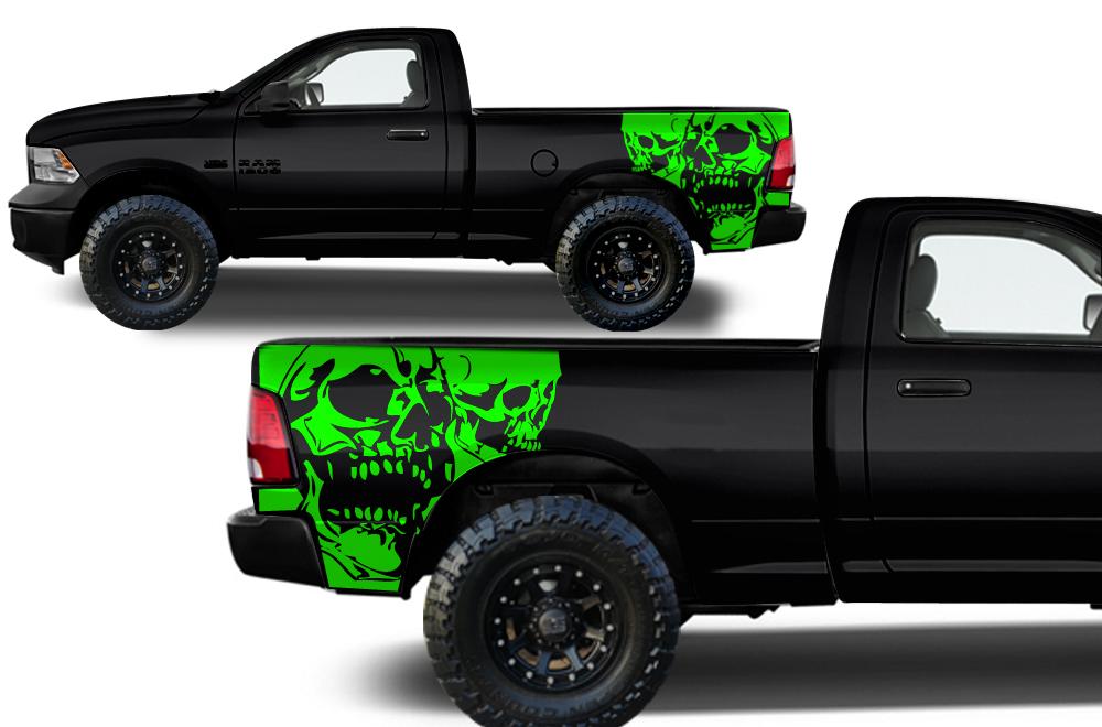 Dodge Ram Quarter-Panel Vinyl Wrap (2009-2018) DoubleSkull - RacerX Customs