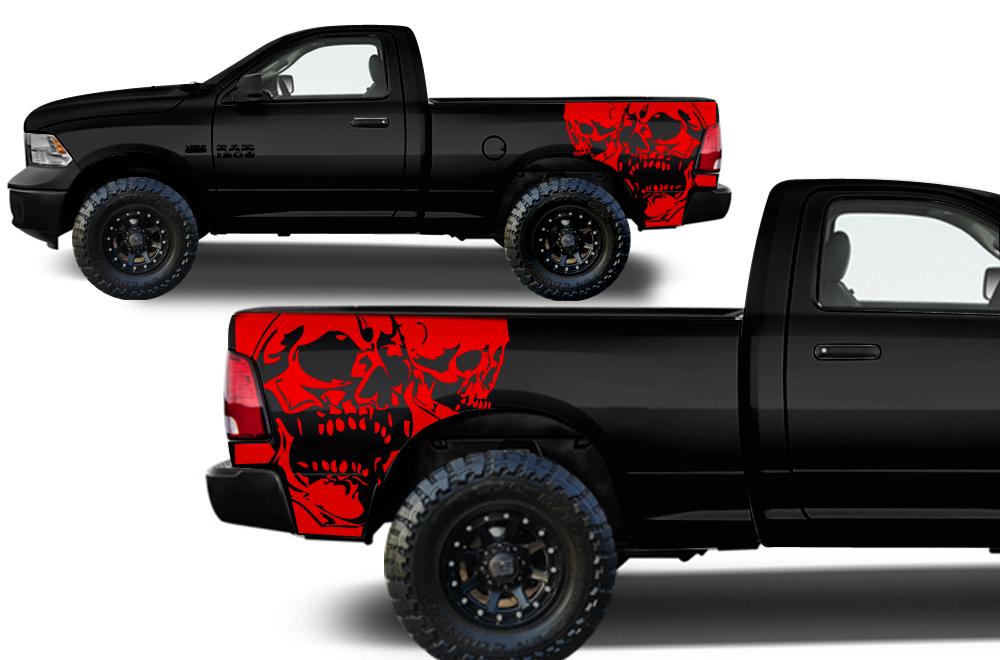 Dodge Ram Quarter-Panel Vinyl Wrap (2009-2018) DoubleSkull - RacerX Customs