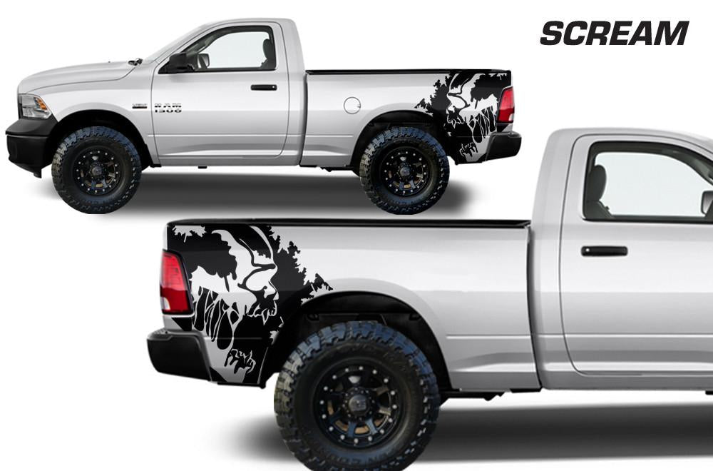Dodge Ram Quarter-Panel Vinyl Wrap (2009-2018) Scream - RacerX Customs