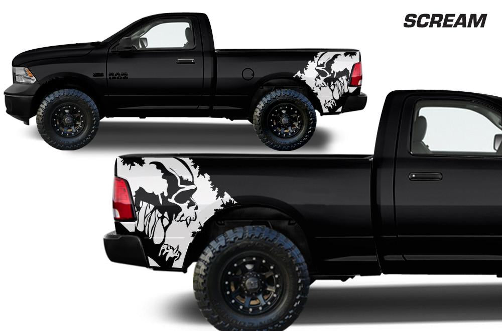 Dodge Ram Quarter-Panel Vinyl Wrap (2009-2018) Scream - RacerX Customs