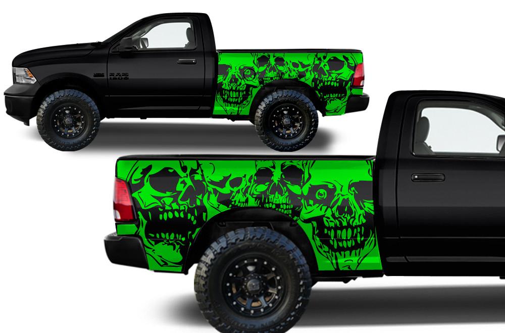 Dodge Ram 6.5 Bed Wrap (2009-2018) Vinyl - Skulls - RacerX Customs