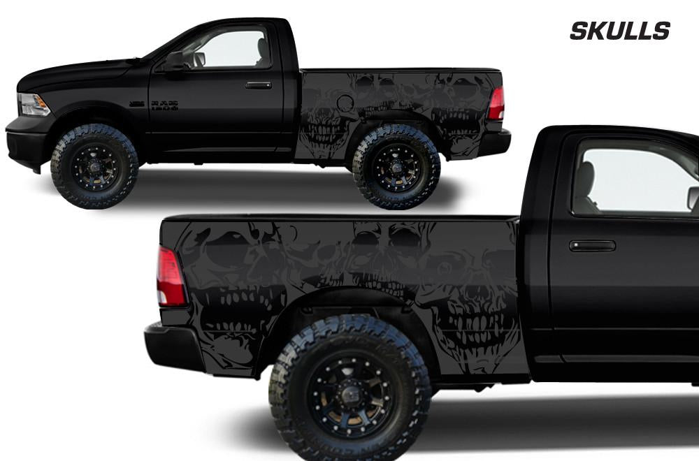 Dodge Ram 6.5 Bed Wrap (2009-2018) Vinyl - Skulls - RacerX Customs