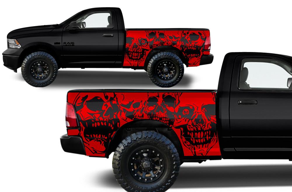 Dodge Ram 6.5 Bed Wrap (2009-2018) Vinyl - Skulls - RacerX Customs
