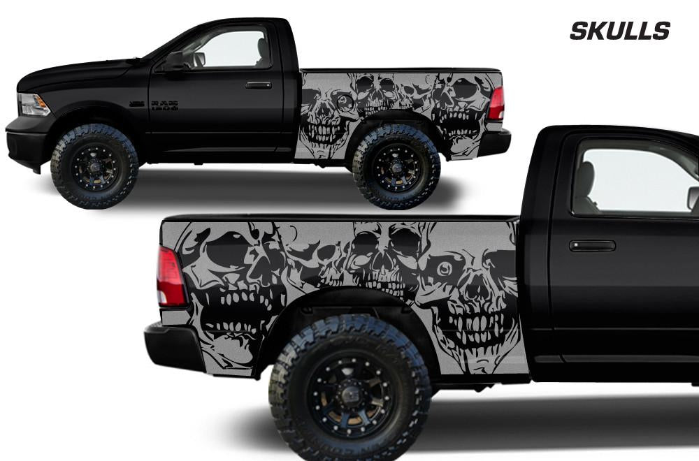 Dodge Ram 6.5 Bed Wrap (2009-2018) Vinyl - Skulls - RacerX Customs