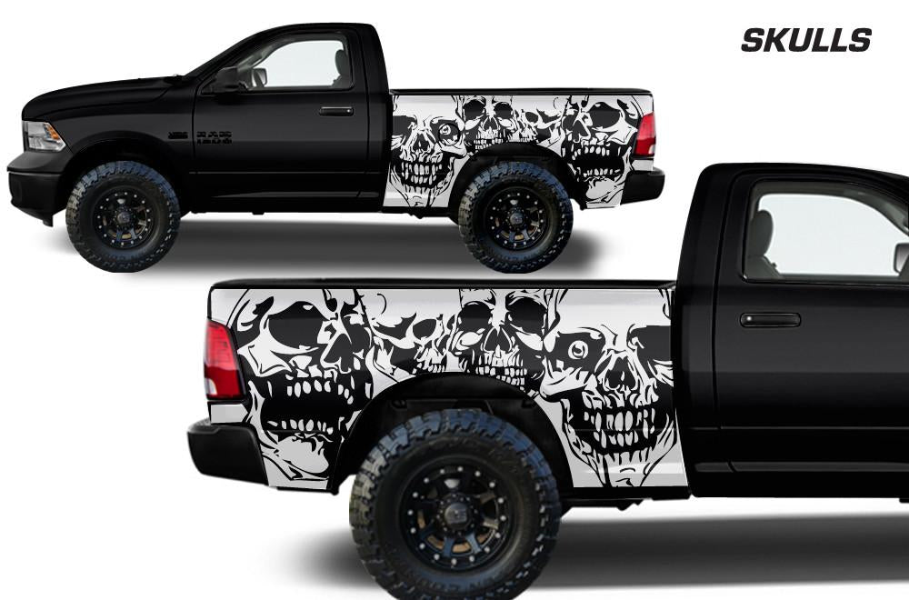 Dodge Ram 6.5 Bed Wrap (2009-2018) Vinyl - Skulls - RacerX Customs