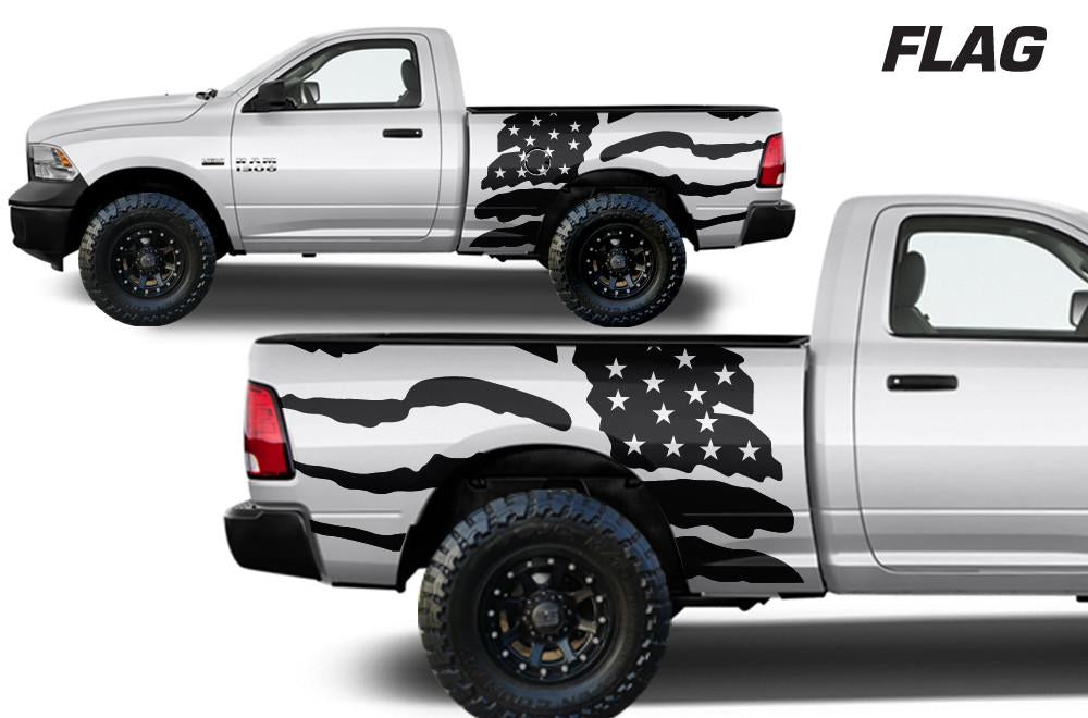 Dodge Ram 6.5 Bed Wrap (2009-2018) Vinyl - American Flag - RacerX Customs