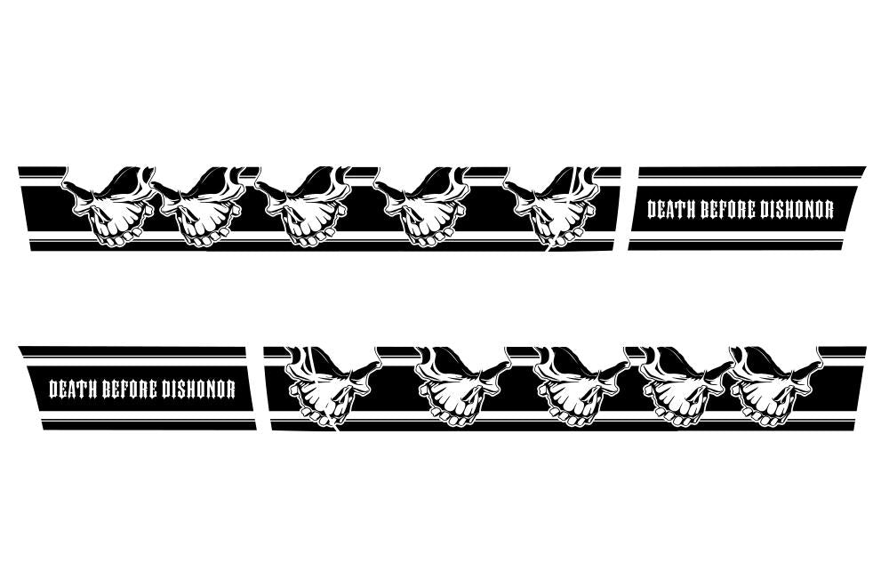 Dodge Ram with 6.5' Bed (2009-2018) Rocker Panel Stripes - Skulls - RacerX Customs