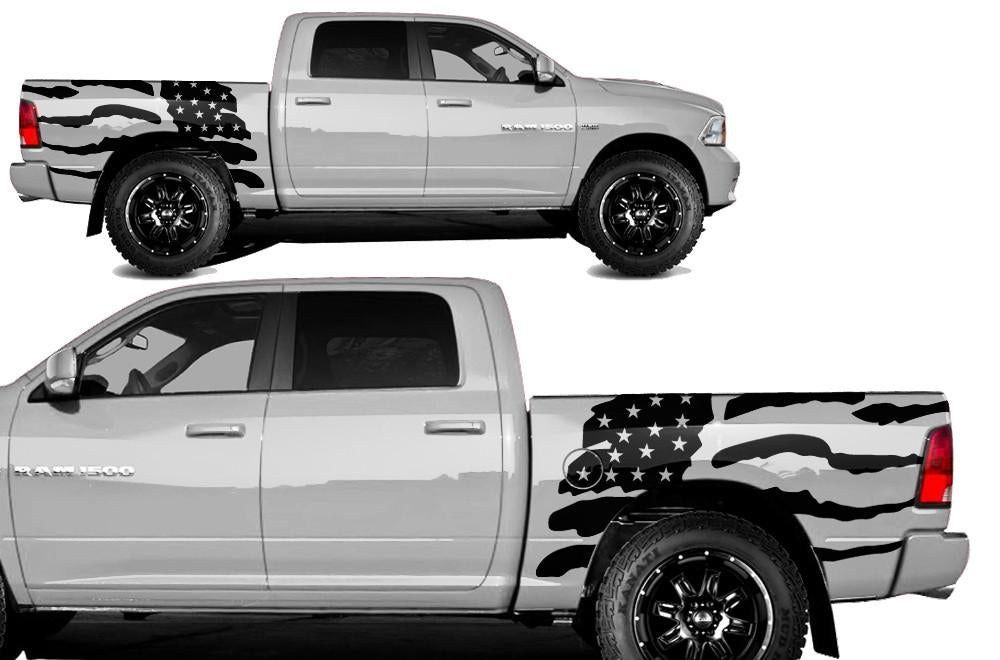Dodge Ram 5.7 Bed Wrap Kit (2009-2018) Vinyl - American Flag - RacerX Customs