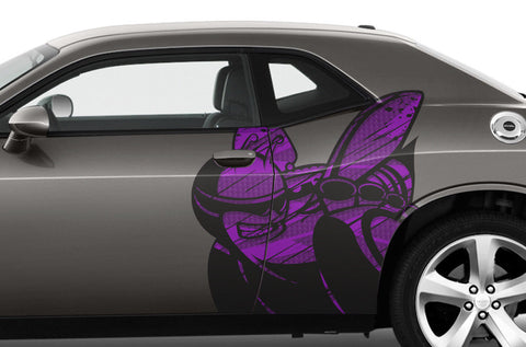 Dodge Challenger Side Graphics (2008-2017) Purple BUMBLE BEE - RacerX Customs