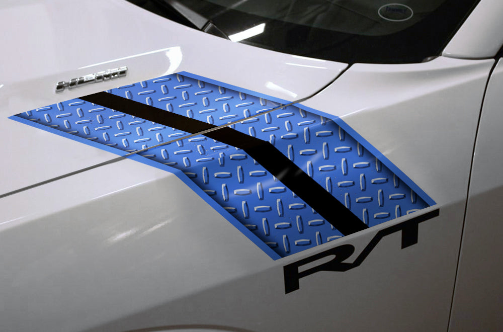 Dodge Challenger Hash Stripe Graphics (2008-2017) DIAMOND PLATE - RacerX Customs