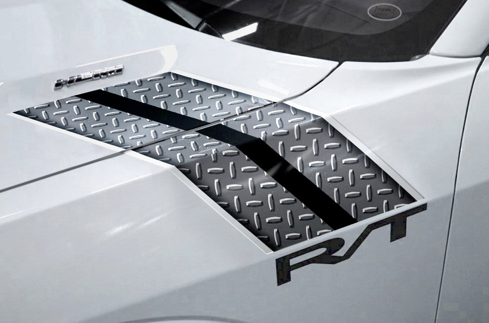 Dodge Challenger Hash Stripe Graphics (2008-2017) DIAMOND PLATE - RacerX Customs