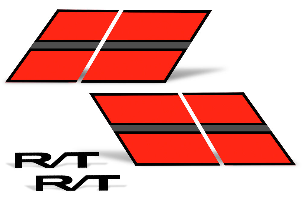 Dodge Challenger Hash Stripe Graphics (2008-2017) RT Red - RacerX Customs