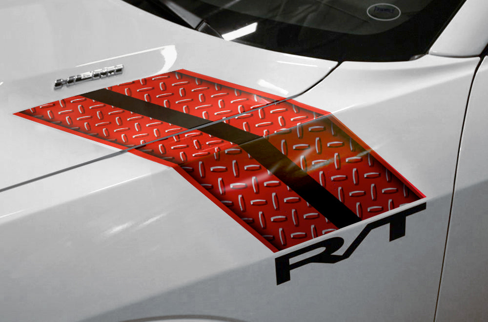 Dodge Challenger Hash Stripe Graphics (2008-2017) DIAMOND PLATE - RacerX Customs