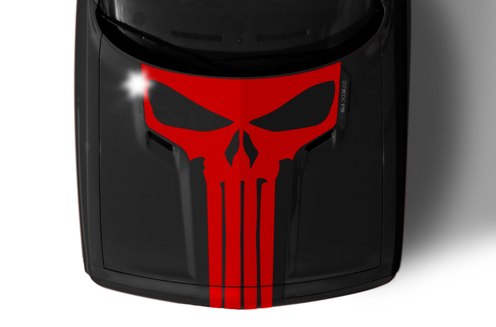 Dodge Challenger Vinyl Hood Decal (2008-2017) PUNISHER - RacerX Customs