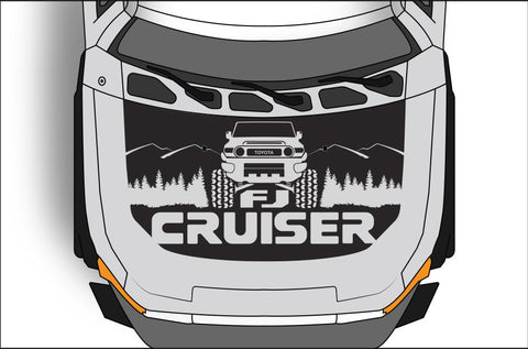 Toyota FJ Cruiser Hood Wrap - Vinyl  (2007-2014) - RacerX Customs
