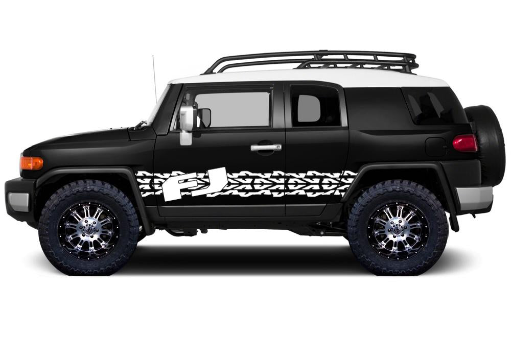 Toyota FJ Cruiser Vinyl Stripes Wrap Kit - FJ Tracks (2007-2014) - RacerX Customs