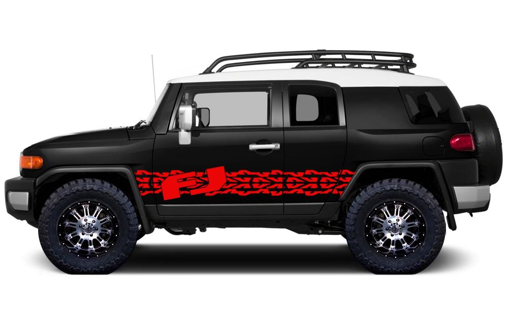 Toyota FJ Cruiser Vinyl Stripes Wrap Kit - FJ Tracks (2007-2014) - RacerX Customs