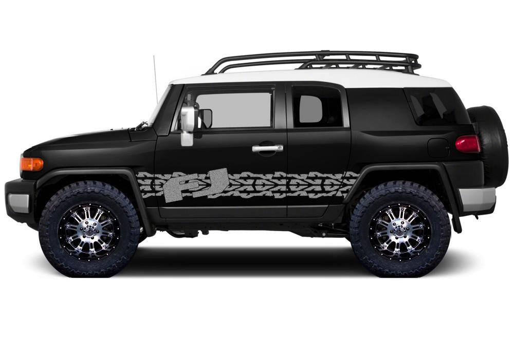Toyota FJ Cruiser Vinyl Stripes Wrap Kit - FJ Tracks (2007-2014) - RacerX Customs